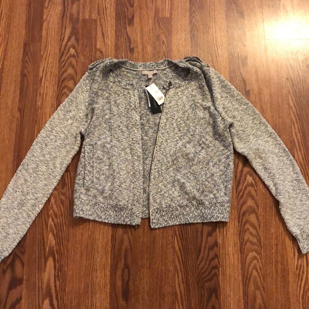 Cream and navy blue cardigan